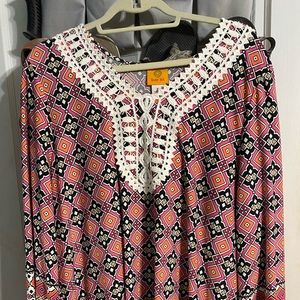 Ruby Rd Long Sleeve XL Pink Tunic